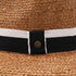Walrus Hats Natural Raffia Straw Fedora Hat w/ Black & White Band
